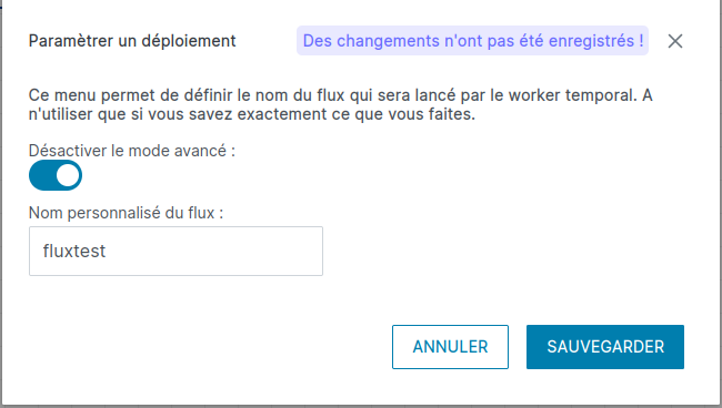 Activer déploiement avancé